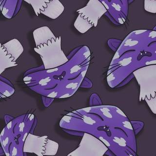 Mushroom cat wallpaper