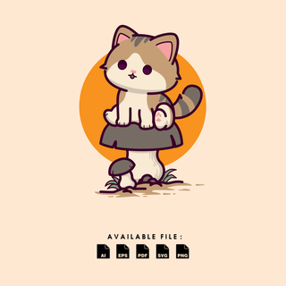 Mushroom cat wallpaper