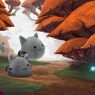 Mushroom cat wallpaper