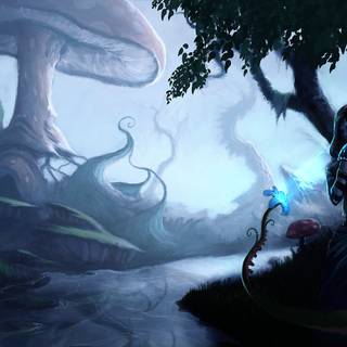 Mushroom cat wallpaper