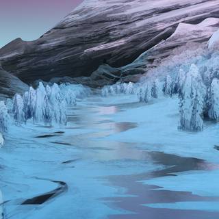 Snowy river winter wallpaper