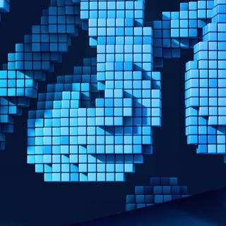 Pixel blue wallpaper