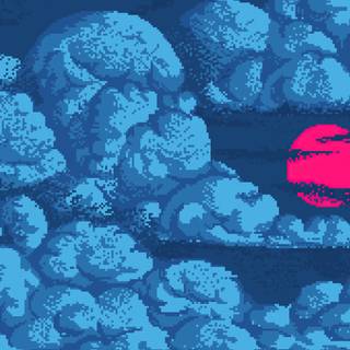 Pixel blue wallpaper