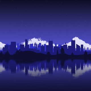 Pixel blue wallpaper