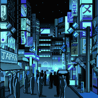 Pixel blue wallpaper