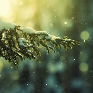 Winter green trees wallpaper