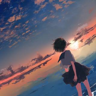 High school anime girls 4k wallpaper