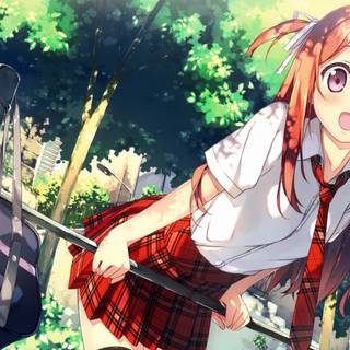 High school anime girls 4k wallpaper