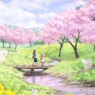 Spring walk wallpaper