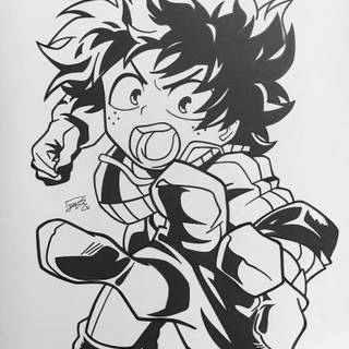 Deku drawing wallpaper