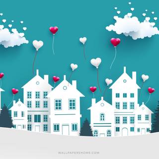 Valentines Day house wallpaper