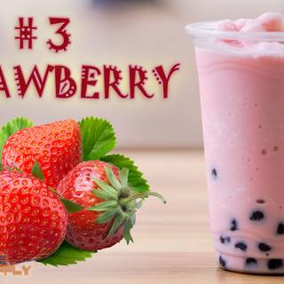 Strawberry boba wallpaper