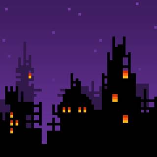 Purple pixel art wallpaper