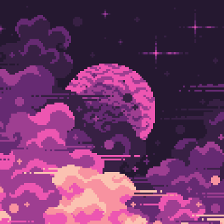 Purple pixel art wallpaper