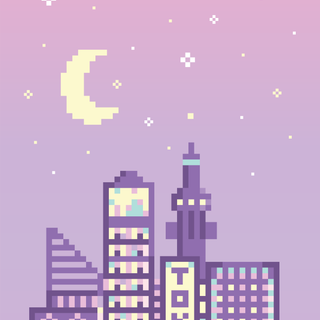 Purple pixel art wallpaper