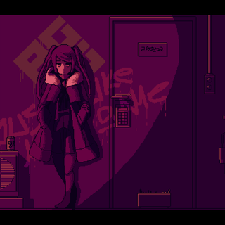 Purple pixel art wallpaper