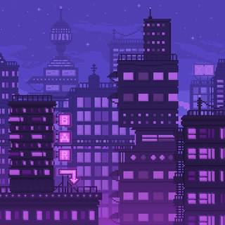 Purple pixel art wallpaper