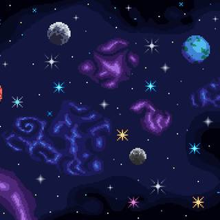 Purple pixel art wallpaper