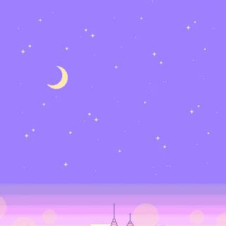 Purple pixel art wallpaper