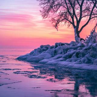 Snowy river winter wallpaper