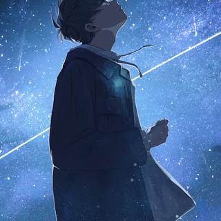 Anime boy night wallpaper
