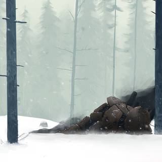 Winter anime forest wallpaper