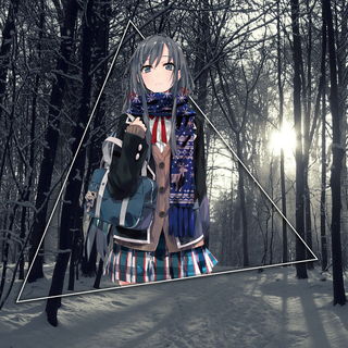 Winter anime forest wallpaper