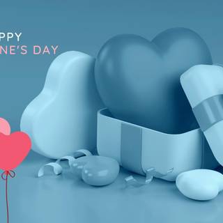 Blue Happy Valentines Day wallpaper