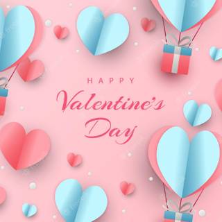 Blue Happy Valentines Day wallpaper