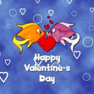 Blue Happy Valentines Day wallpaper