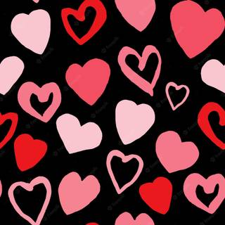 Black Valentines hearts wallpaper