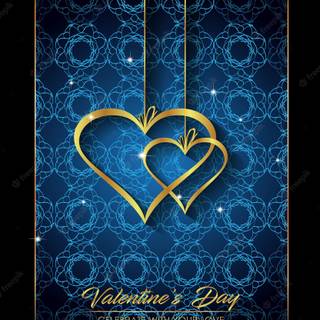 Blue Happy Valentines Day wallpaper