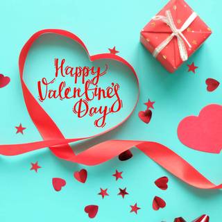 Blue Happy Valentines Day wallpaper