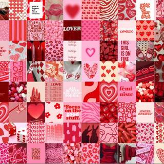 Preppy Valentines collage wallpaper