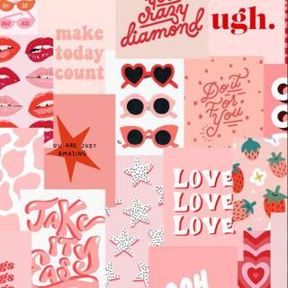Preppy Valentines collage wallpaper