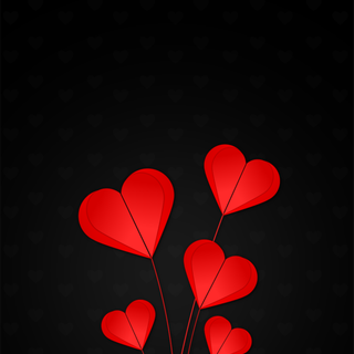 Black Valentines hearts wallpaper