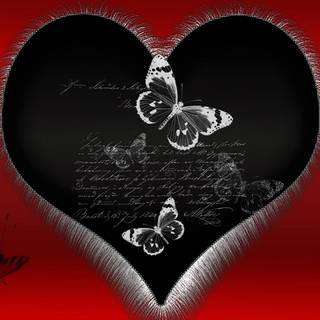 Black Valentines hearts wallpaper