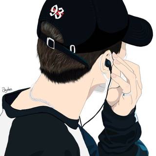 Anime boy with cap wallpaper