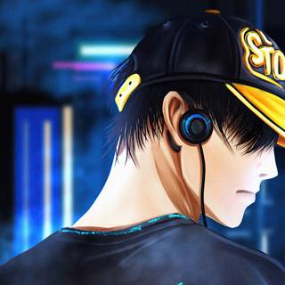 Anime boy with cap wallpaper