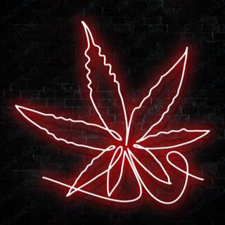 Red neon weed wallpaper