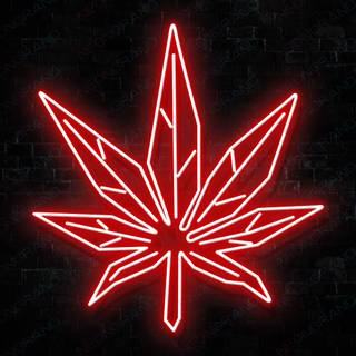 Red neon weed wallpaper