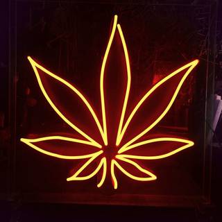 Red neon weed wallpaper