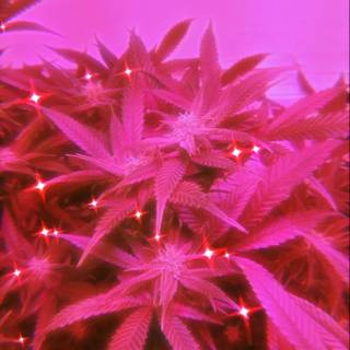 Red neon weed wallpaper