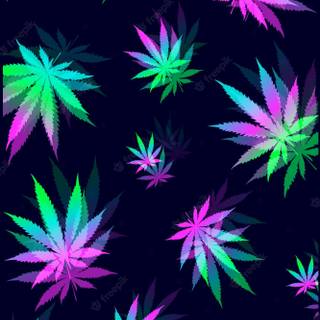 Red neon weed wallpaper