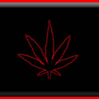 Red neon weed wallpaper