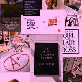 Vision boards pink wallpaper