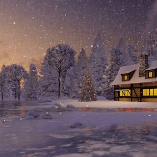 Desktop aesthetic winter cozy wallpaper