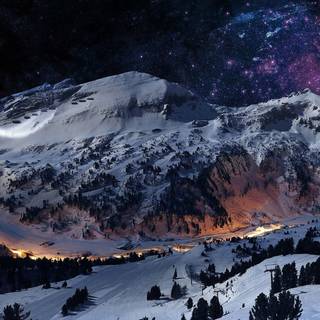 Winter night sky wallpaper