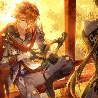 Zhongli and Childe wallpaper