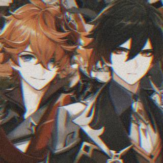 Zhongli and Childe wallpaper